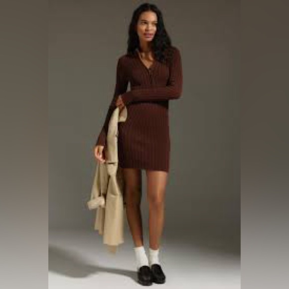 Pilcro  Ribbed Long Sleeve Bodycon Dress